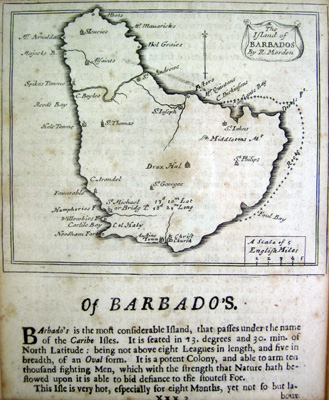 A very interesting map of Barbados dating back to 1688 by R. Morden